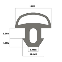 61-085-0 MODULAR SOLUTIONS SEALING PROFILE RUBBER BUMPER COVER PROFILE, 1M